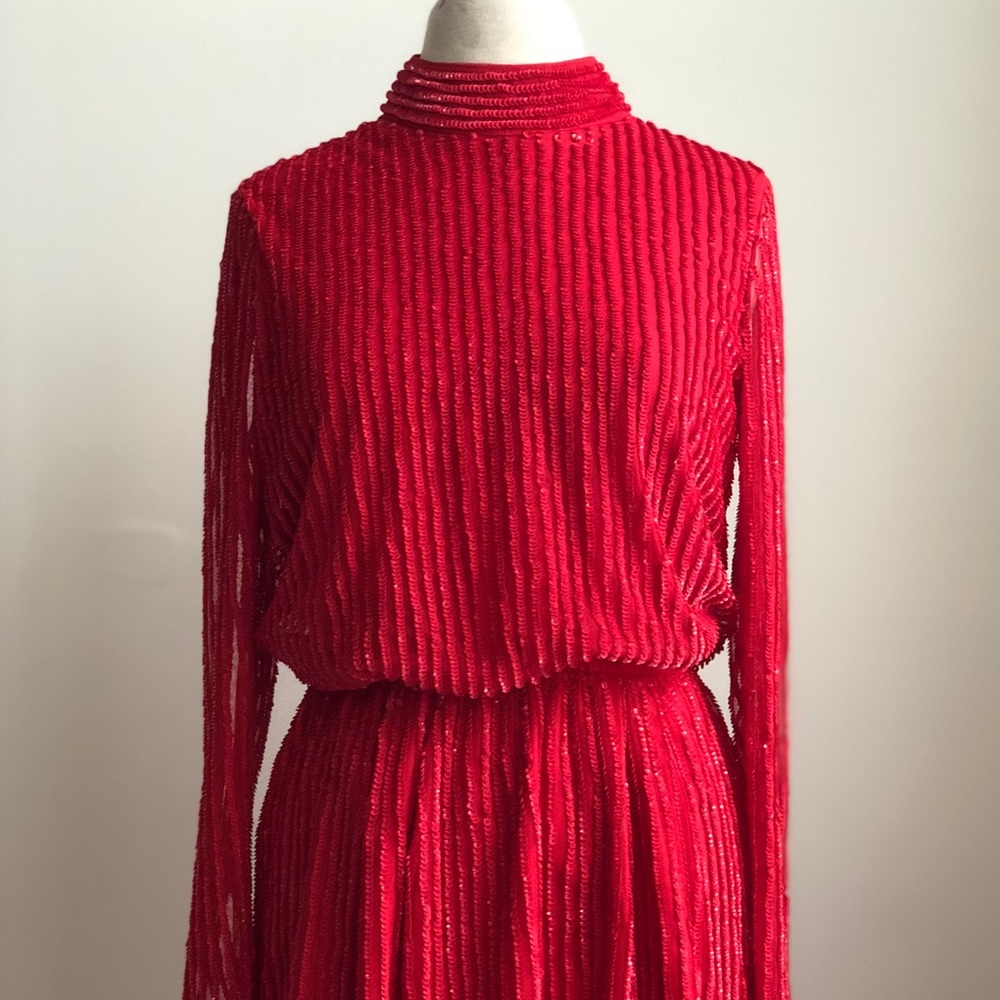 Topshop Red Sequin Party Dress